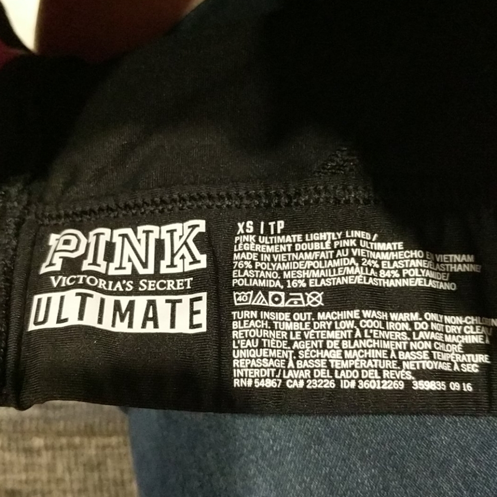 Pink Victoria secret black sports bra - Picture 5 of 5